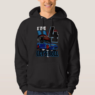 4 Year Old Race Car Birthday 4th Birthday Racing G Hoodie
