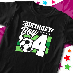 4 Year Old Soccer Football Party 4th Birthday Boy T-Shirt