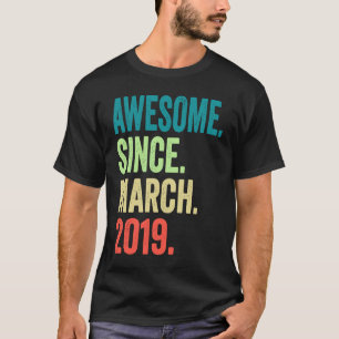 4 Year Old Vintage March 2019 4th Birthday Boy T-Shirt