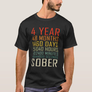 4 Year Sobriety Anniversary Vintage 4 Years Sober T-Shirt