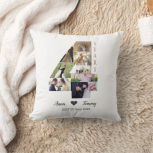 4 Year Wedding Anniversary Throw Pillow