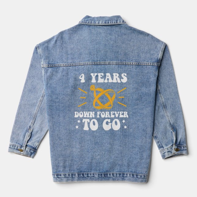 4 years down forever to go 4th wedding anniversary denim jacket (Back)