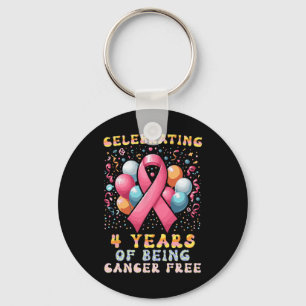 4 Years Of Being Cancer Free Breast Cancer  Keychain
