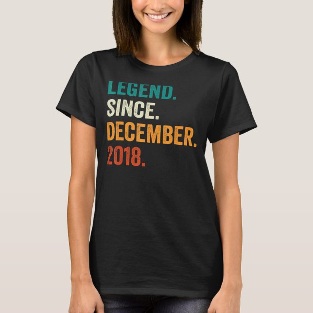 4 Years Old  4th Birthday Boy Legend Since Decembe T-Shirt (Front)