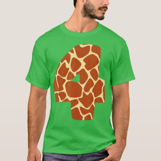 4 Years Old, 4th Birthday Party Giraffe Themed T-Shirt