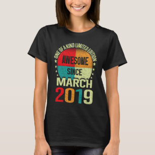 4 Years Old Awesome Since March 2019 Birthday 4 Y T-Shirt