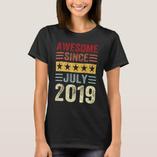 4 Years Old Birthday Awesome Since July 2019 4th B T-Shirt