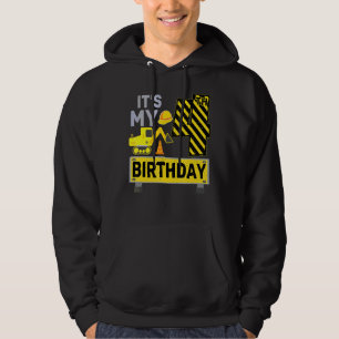 4 Years Old Boy It's My 4th Birthday Construction Hoodie