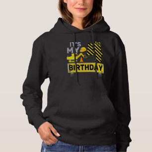 4 Years Old Boy It's My 4th Birthday Construction Hoodie