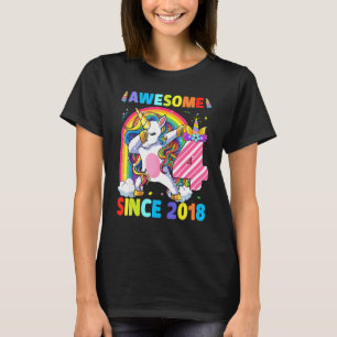 4 Years Old Dabbing Unicorn 4th Birthday Girl Part T-Shirt