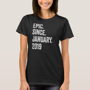 4 Years Old Epic Since January 2019 4th Birthday P T-Shirt