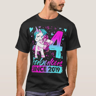 4 Years Old Flossing Unicorn Gifts 4th Birthday Gi T-Shirt