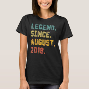 4 Years Old Legend Since August 2018 4th Birthday T-Shirt