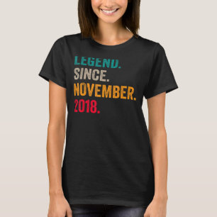 4 Years Old Legend Since November 2018 4th Birthd T-Shirt