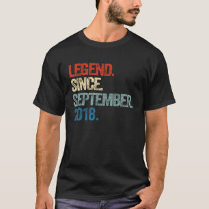 4 Years Old Legend Since September 2018 4th Birth T-Shirt