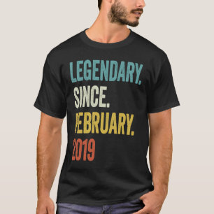 4 Years Old Legendary Since February 2019 4th Birt T-Shirt