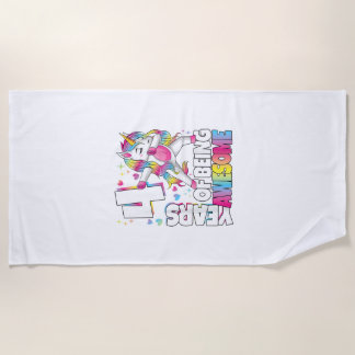 4 Years Old Unicorn 4 Years Of Being Awesome 4th B Beach Towel