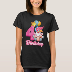 4 Years Old Unicorn Princess 4th Girl Birthday Uni T-Shirt