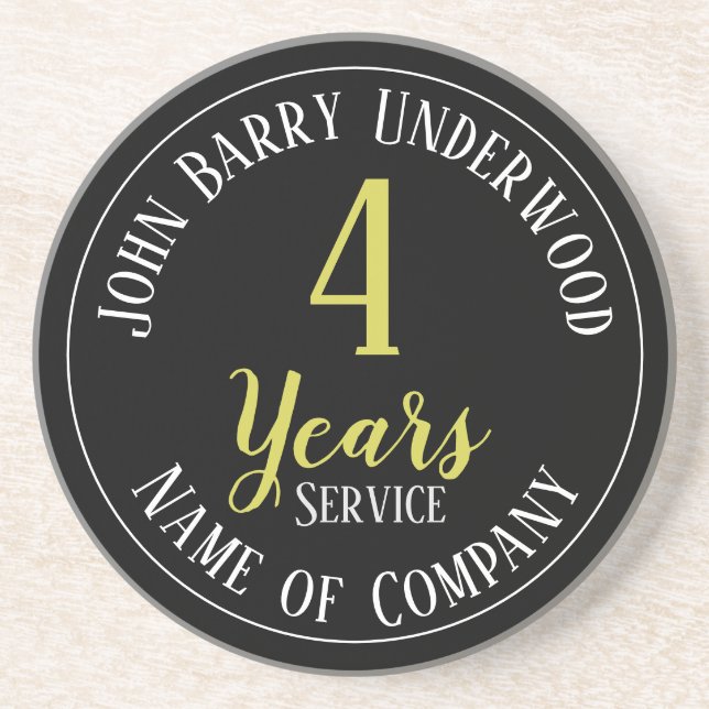 4 Years Service Staff Award Coaster (Front)