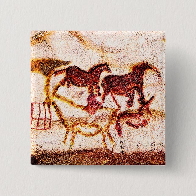 4a  Ancient Animals 2 Inch Square Button (Front)