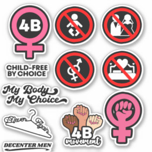4B Movement Feminism Womens Rights 4B Sticker Pack