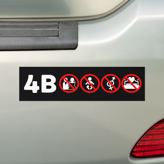 4B Movement Feminist Bumper Sticker (On Car)