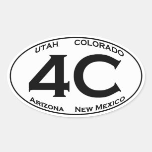 4C - Four Corners USA Oval Logo Oval Sticker