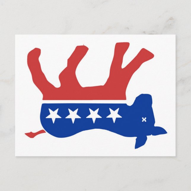 4D - the Democratic Dead Donkey Designs by RIGHTIQ Postcard (Front)