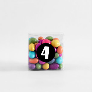 4e Anniversaire Blanc 4 Stickers ronds