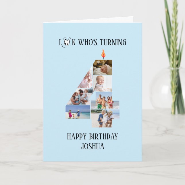 4e anniversaire Carte photo (Devant)