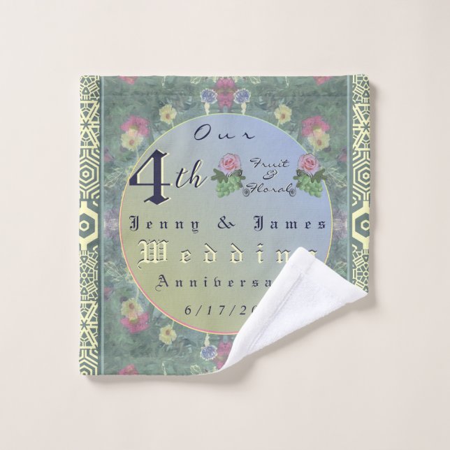 4e anniversaire du Mariage Torchon (Gant de toilette)