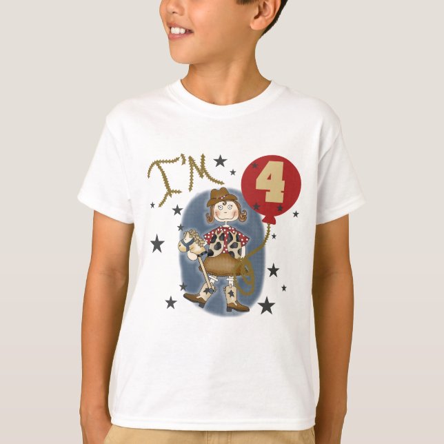 4e Cowgirl Tshirts et cadeaux d'anniversaire (Devant)