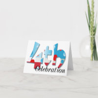 4e fête 4 juillet Carte de voeux