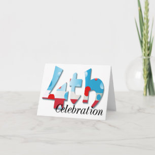 4e fête 4 juillet Carte de voeux