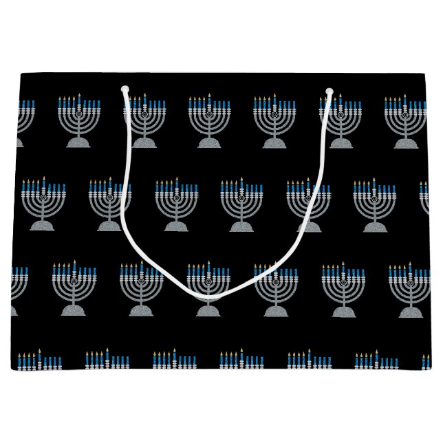 4e nuit de Hanoukka Parties scintillant grand sac  (Devant)
