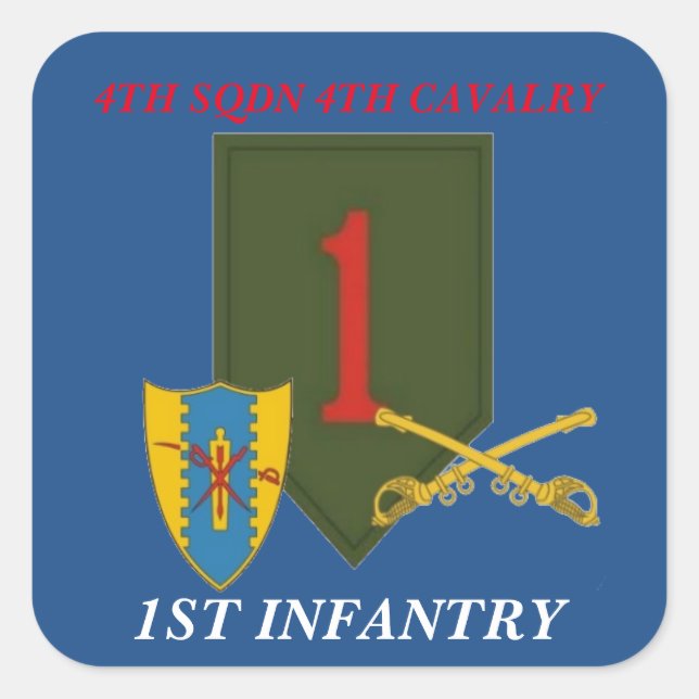 4E SQUADRON 4E CAVALRY 1ER STICKERS D'INFANTERIE (Devant)