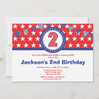 4ème invitation d'anniversaire du 2 juillet de la