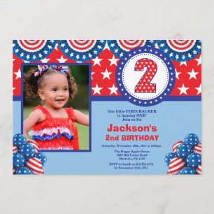4ème invitation d'anniversaire du 2 juillet de la
