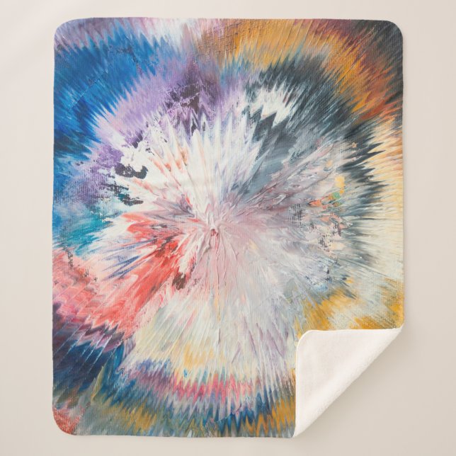 4K oil painting. Colourful creative abstraction. a Sherpa Blanket (Front)
