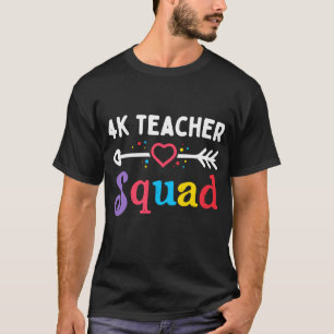 4k teacher Squad Fourth Teacher Student Team Back T-Shirt
