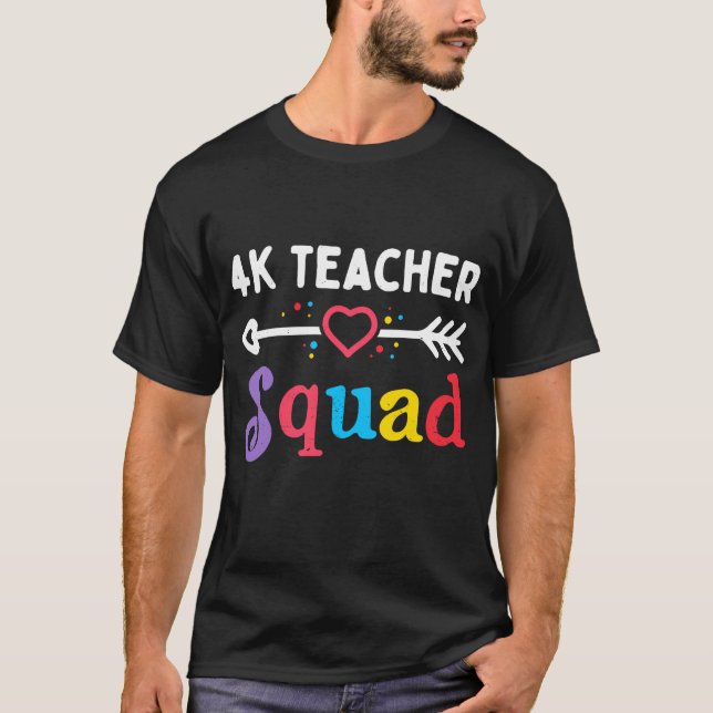 4k teacher Squad Fourth Teacher Student Team Back  T-Shirt (Front)
