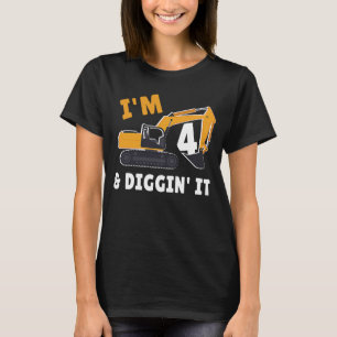 4nd Birthday I'm 4 And Digging It Party  2 T-Shirt