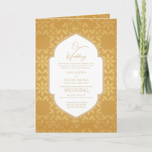 4page Gold Ornate MARIAGE Inviter Programme modern