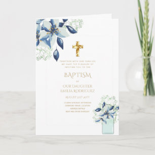 4pg Floral BAPTISM Invitations - Program