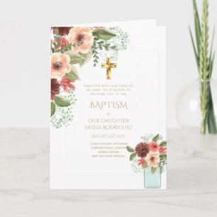 4pg Floral BAPTISM Invitations - Program