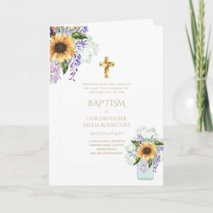 4pg Floral BAPTISM Invitations - Program