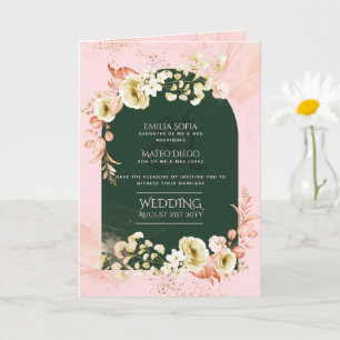 4pg Hispanic Floral Wedding Program Bilingual Chic