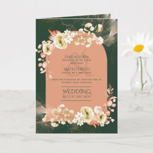 4pg Hispanic Floral Wedding Programme Bilingue Chi
