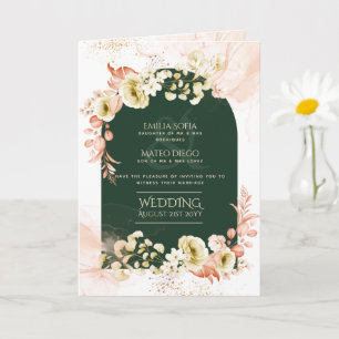 4pg Hispanic Floral Wedding Programme Bilingue Chi
