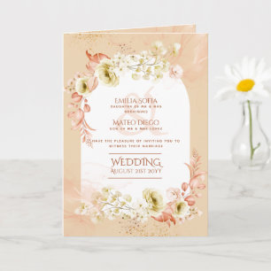 4pg Hispanic Floral Wedding Programme Bilingue Chi